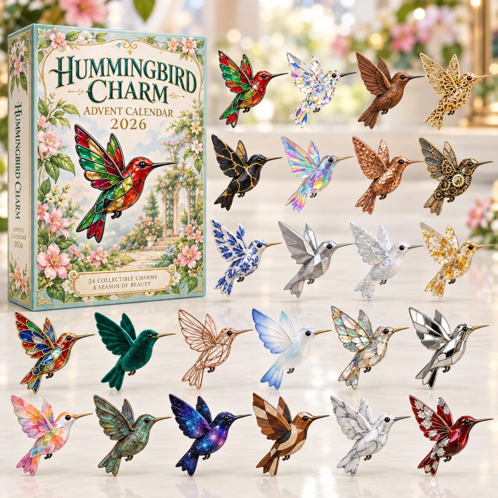 Hummingbird Charm Advent Calendar 2026 Christmas Countdown Gifts For Bird Lovers, 3D Acrylic Collectibles