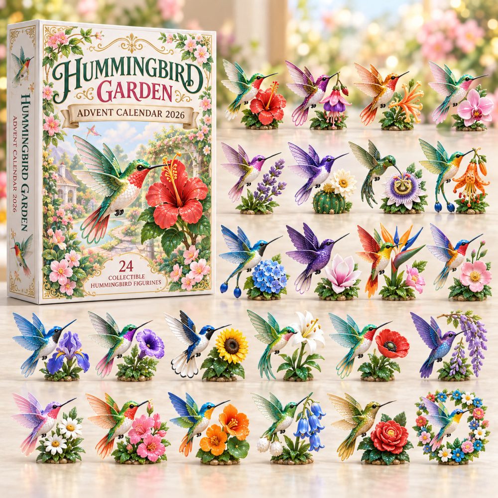 Hummingbird Garden Advent Calendar 2026 Christmas Countdown Gifts For Bird Lovers, 3D Acrylic Collectibles