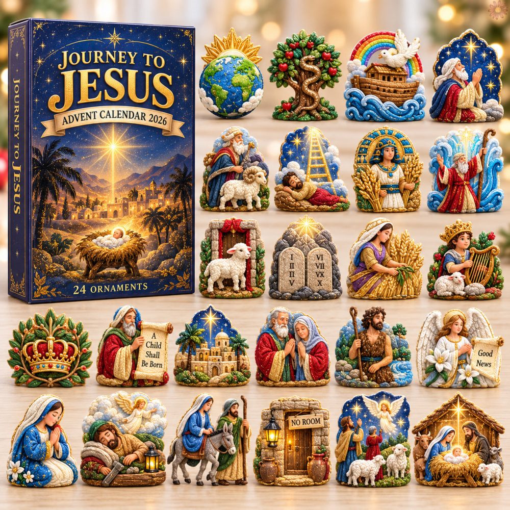 Journey To Jesus Advent Calendar 2026 24 Ornaments Christmas Countdown Gifts For Christians, 3D Acrylic Collectibles