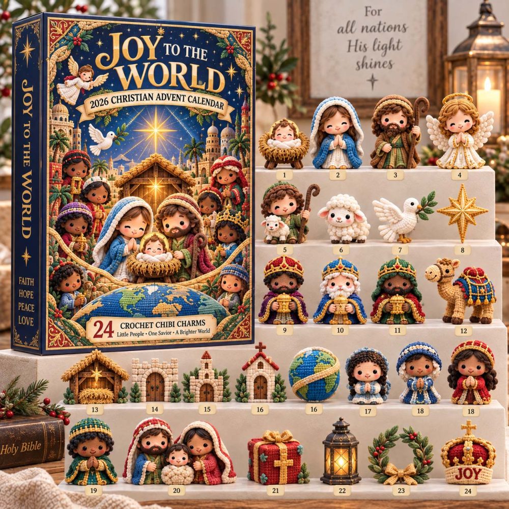 Joy To The World Christian Advent Calendar 2026 24 Acrylic Christmas Gifts For Christians, 3D Acrylic Collectibles