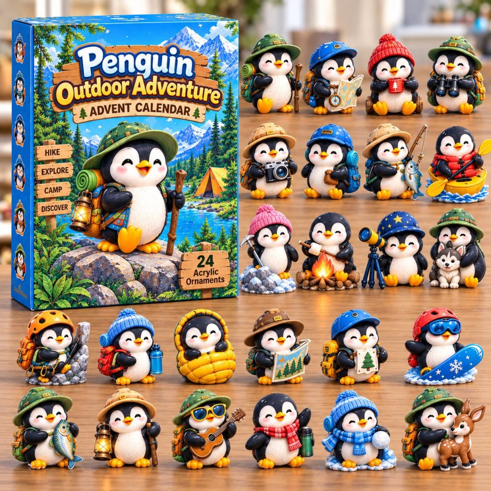 Penguin Outdoor Adventure Advent Calendar 2026 Christmas Gifts For Animal Lovers, 3D Acrylic Collectibles