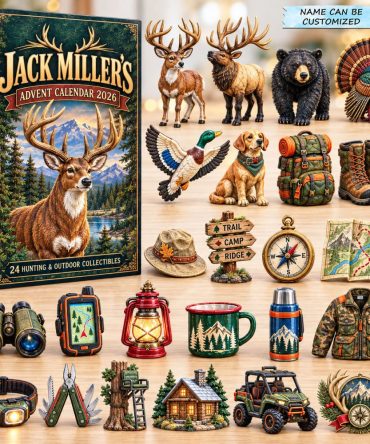 Personalized Hunting Advent Calendar 2026 24 Hunting Christmas Gifts For Men, 3D Acrylic Collectibles