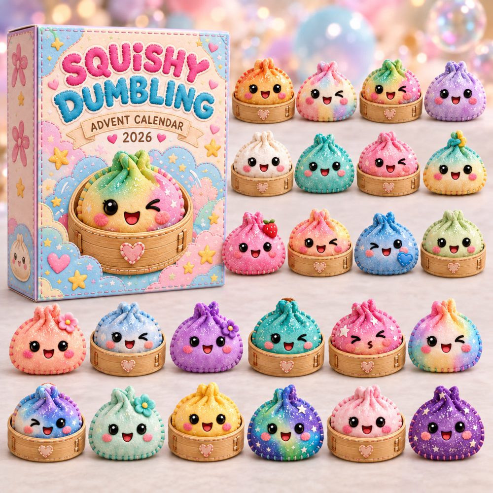 Squishy Dumpling Kawaii Advent Calendar 2026 Christmas Countdown Gifts For Mom, 3D Acrylic Collectibles