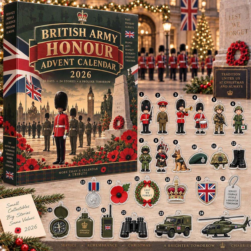 British Army Honour 2026 Advent Calendar 24 Days Christmas Countdown Gift For Holiday, 3D Acrylic Collectibles