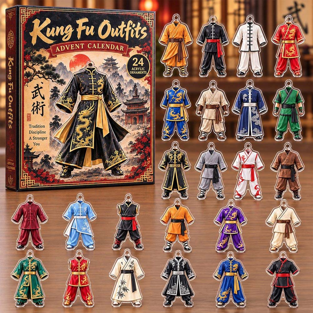 Christmas Kung Fu Outfits 2026 Advent Calendar 2026 24 Days Christmas Countdown Gift Ideas, 3D Acrylic Collectibles