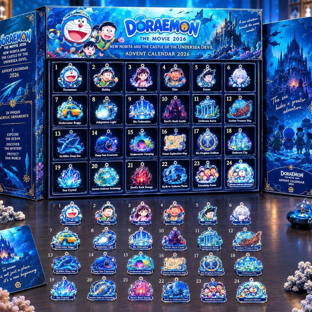 Doraemon The Movie 2026 Advent Calendar 2026 24 Days Christmas Countdown Gift For Doraemon Fans, 3D Acrylic Collectibles