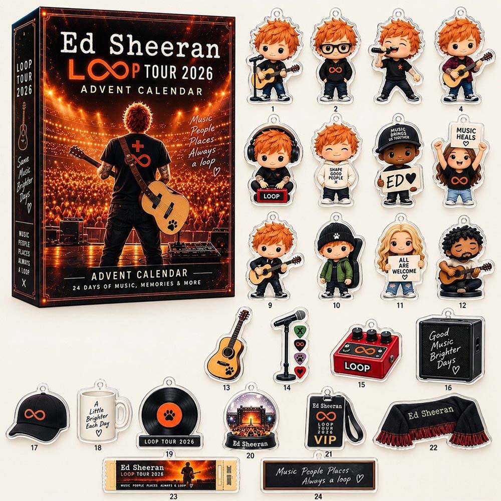 Ed Sheeran Loop Tour Advent Calendar 2026 24 Days Christmas Countdown Gift For Music Lovers, 3D Acrylic Collectibles