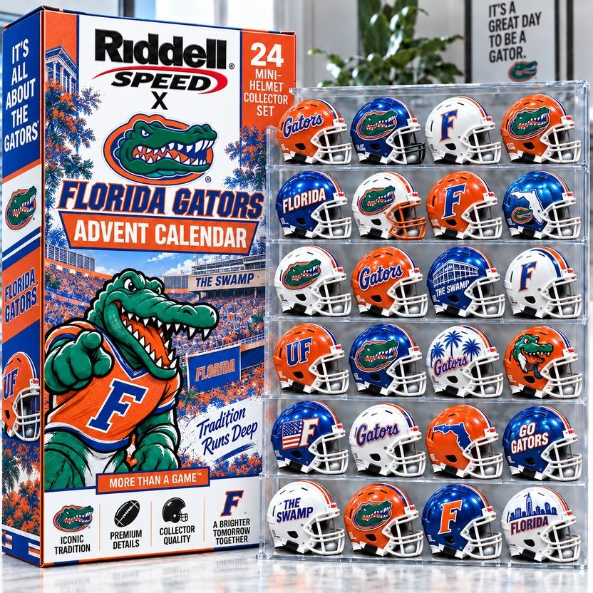 Florida Gators Mini Helmet Advent Calendar 2026 24 Days Christmas Countdown Gift For Fans, 3D Acrylic Collectibles