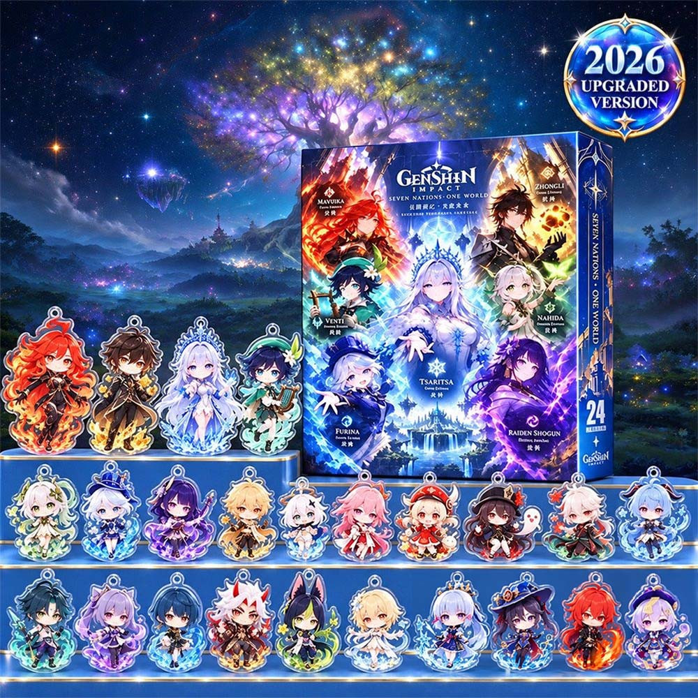 Genshin Impact Advent Calendar 2026 24 Days Christmas Countdown Gift For Genshin Impact Fans, 3D Acrylic Collectibles