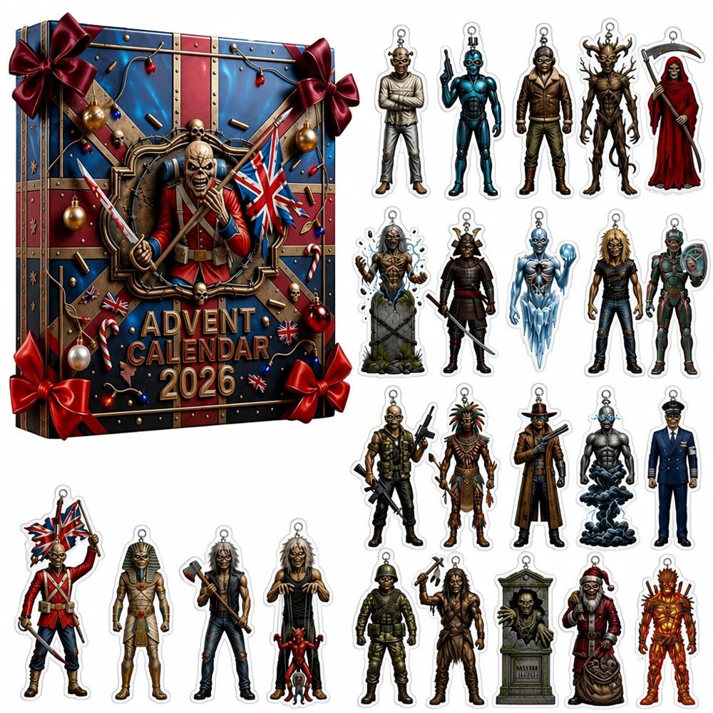 Iron Maiden Eddie 2026 Advent Calendar 2026 24 Days Christmas Countdown Gift For Friends, 3D Acrylic Collectibles