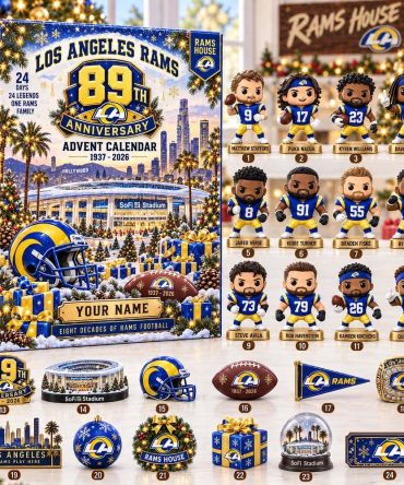 Custom Los Angeles Rams 2026 89Th Anniversary Advent Calendar 2026 24 Days Christmas Countdown Gift, 3D Acrylic Collectibles