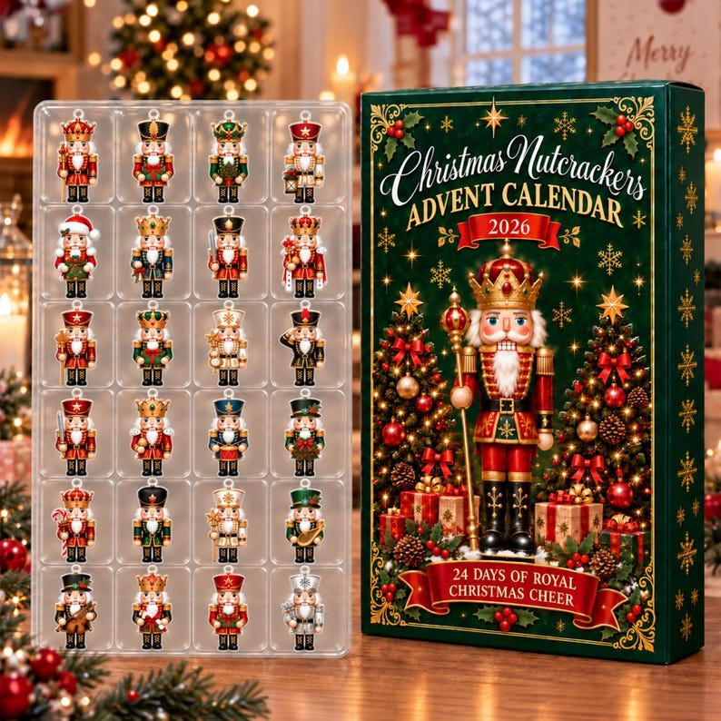 Christmas Nutcrackers Advent Calendar 2026 24 Days Countdown Gifts For Dad, 3D Acrylic Collectibles