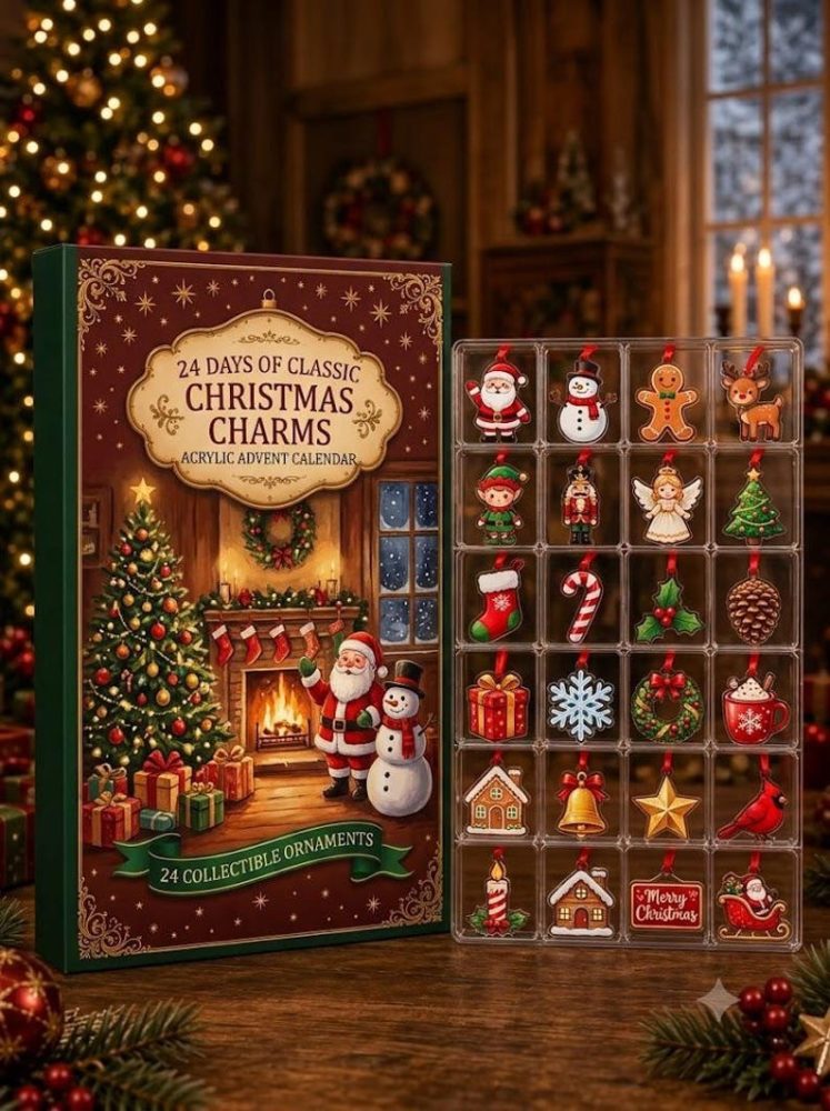 Classic Christmas Charms Advent Calendar 2026 Countdown Gifts For Family, 3D Acrylic Collectibles