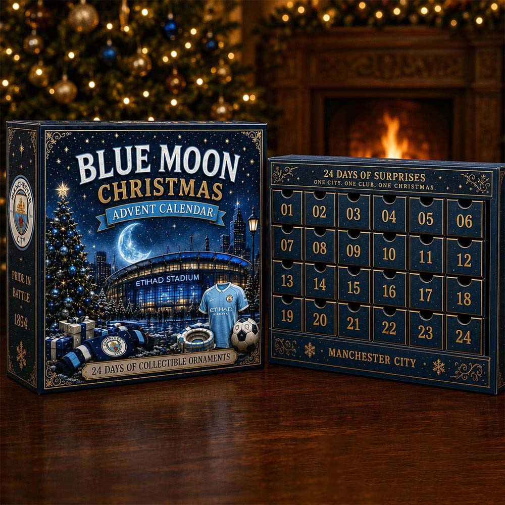 Manchester City Blue Moon Christmas Advent Calendar 24 Day Christmas Countdown Gift Soccer Fans, 3D Acrylic Collectibles