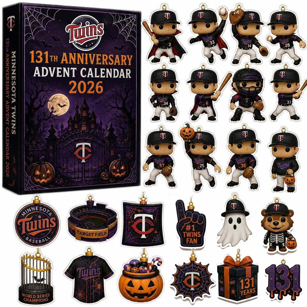 Minnesota Twins 131Th Anniversary Halloween Advent Calendar 24 Days Christmas Countdown Gift For Baseball Fans, 3D Acrylic Collectibles