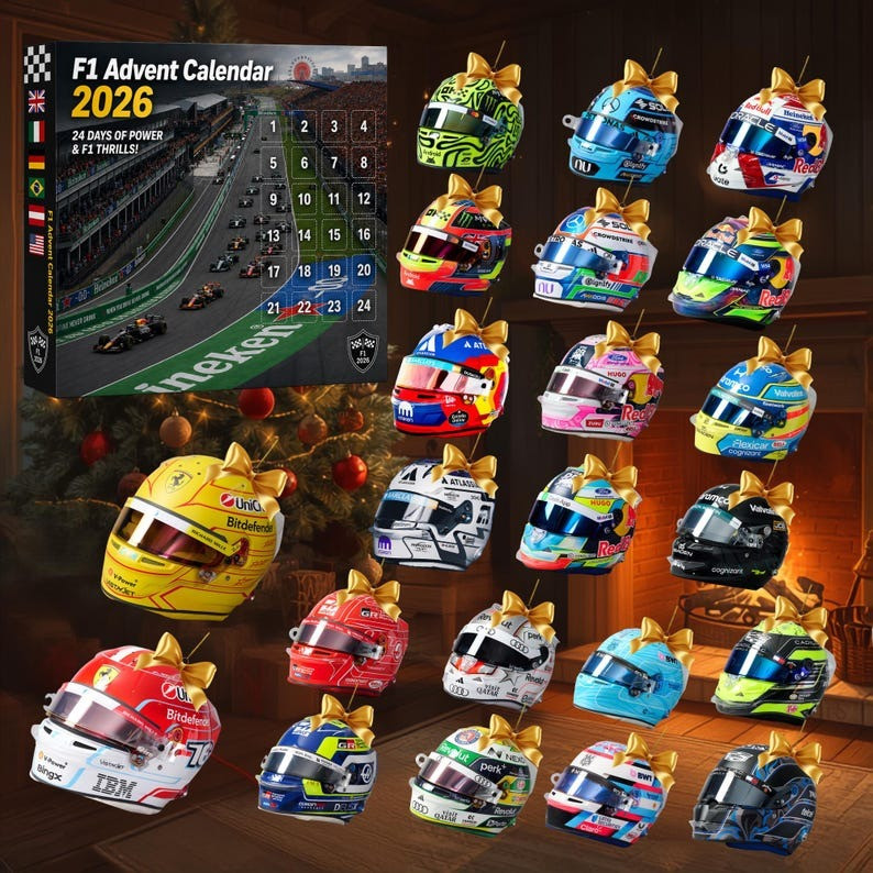 F1 Racing Helmet Advent Calendar 2026 Christmas Countdown Gifts For Fans, 3D Acrylic Collectibles