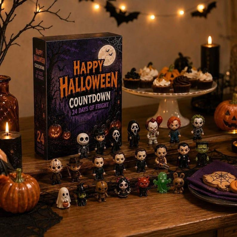 Happy Halloween Fright Countdown Advent Calendar 2026 Gifts For Horror Fans, 3D Acrylic Collectibles