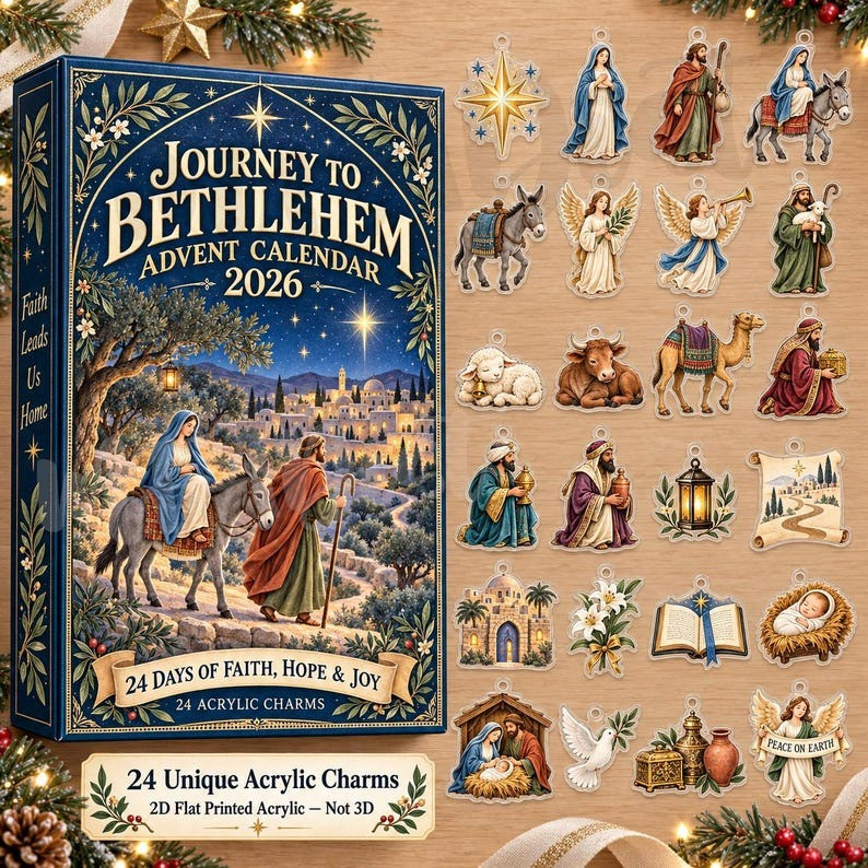 Journey To Bethlehem Nativity Advent Calendar 2026 Christmas Gifts For Christians, 3D Acrylic Collectibles