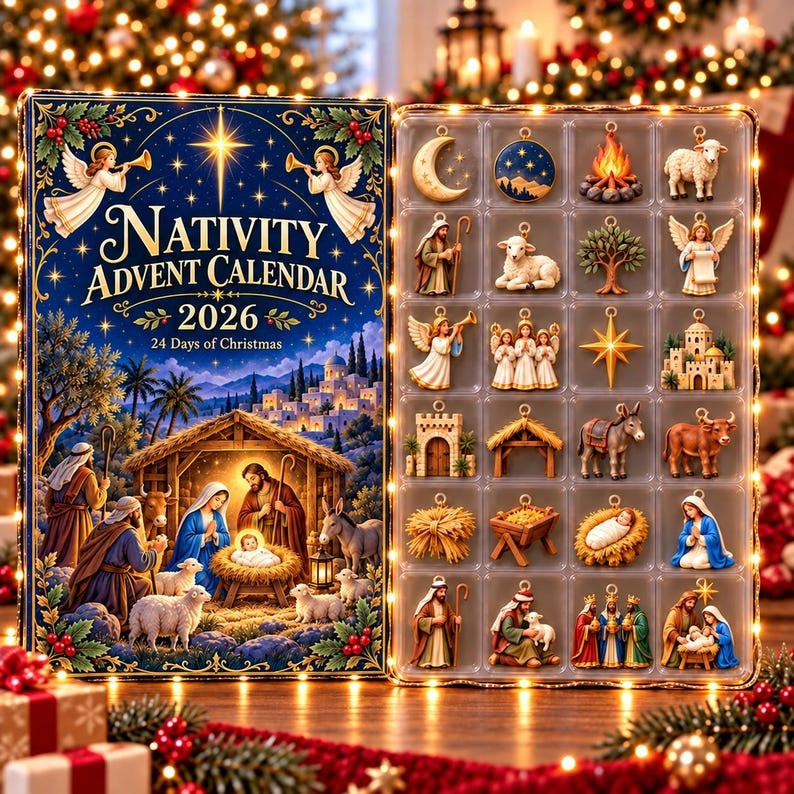 Nativity Christian Advent Calendar 2026 24 Days Christmas Countdown Gifts For Christians, 3D Acrylic Collectibles