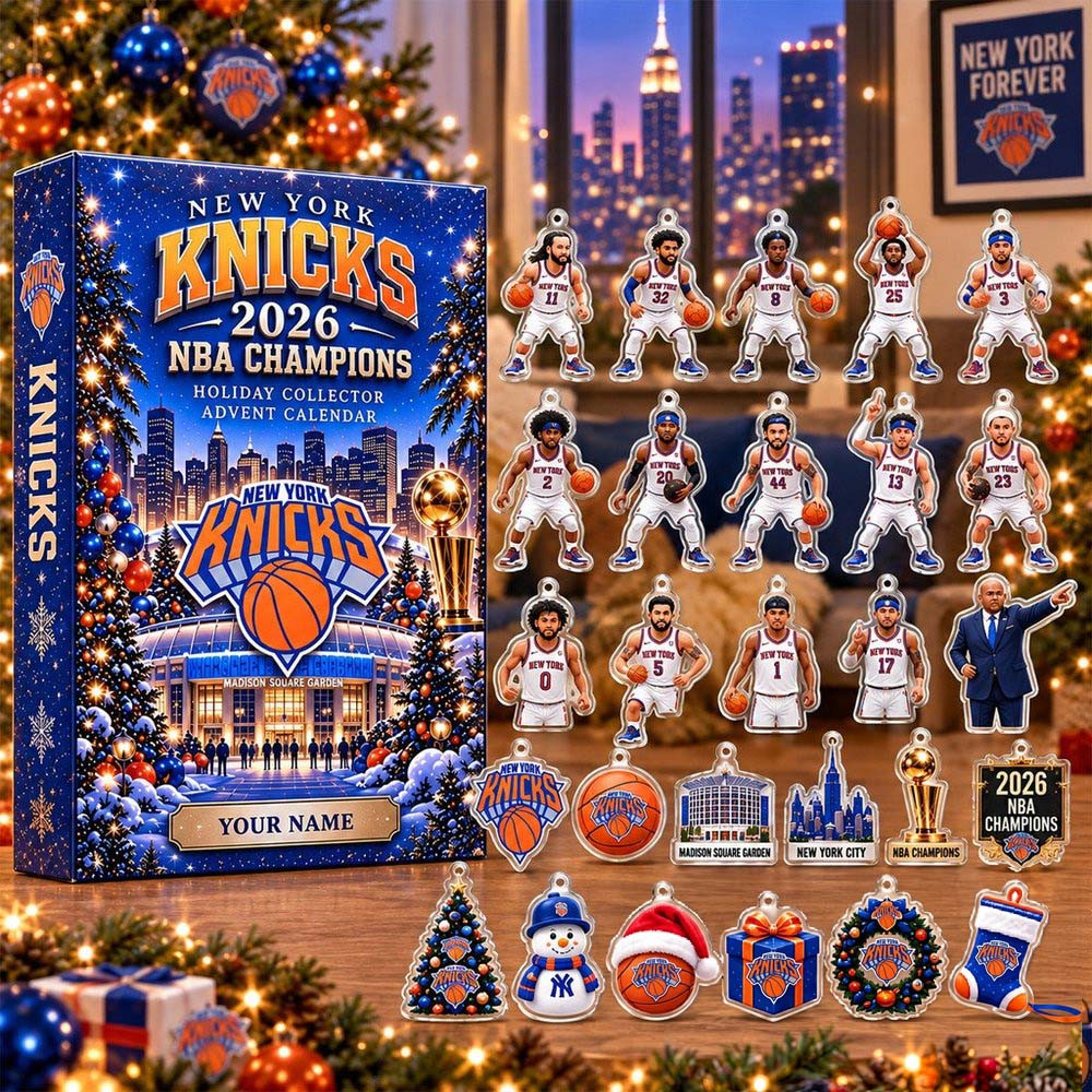 New York Knicks Champions Advent Calendar 2026 24 Day Acrylic Ornaments Christmas Gift, 3D Acrylic Collectibles