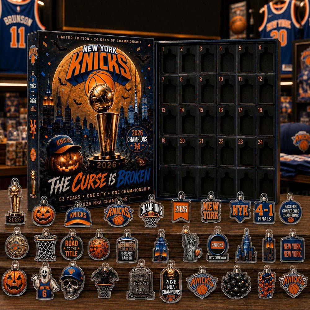 New York Knicks The Curse Is Broken Advent Calendar 2026 24 Day Acrylic Ornaments Halloween Gift, 3D Acrylic Collectibles