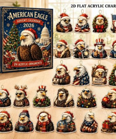 Personalized American Eagle Advent Calendar 24 Day Christmas Countdown Gift For Boyfriend, 3D Acrylic Collectibles