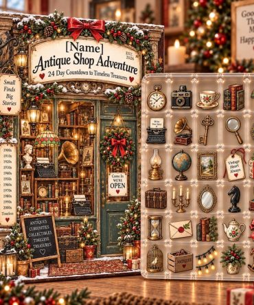 Personalized Antique Shop Advent Calendar 24-Day Countdown Christmas Gifts Mom, 3D Acrylic Collectibles