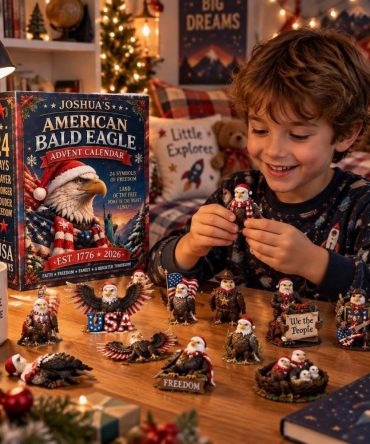 Personalized Bald Eagle Advent Calendar 24 Acrylic Ornaments Christmas Countdown Gifts, 3D Acrylic Collectibles