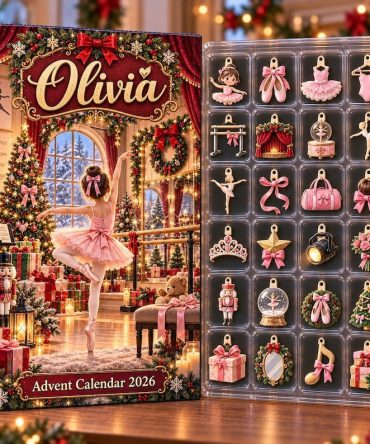 Personalized Ballerina Advent Calendar 24 Ballet Charms Christmas Countdown Gift For Girls, 3D Acrylic Collectibles