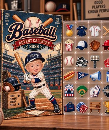 Personalized Baseball Advent Calendar 2026 Christmas Countdown Gifts For Son, 3D Acrylic Collectibles