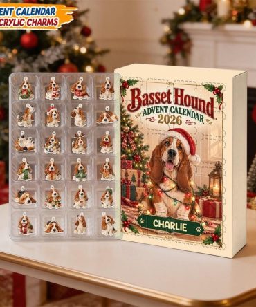 Personalized Charlie Basset Hound Advent Calendar 2026 Christmas Gifts For Dog Lovers, 3D Acrylic Collectibles