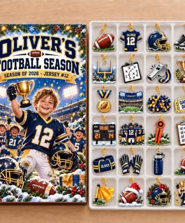 Personalized Football Season Advent Calendar 2026 Christmas Countdown Gift For Boys, 3D Acrylic Collectibles