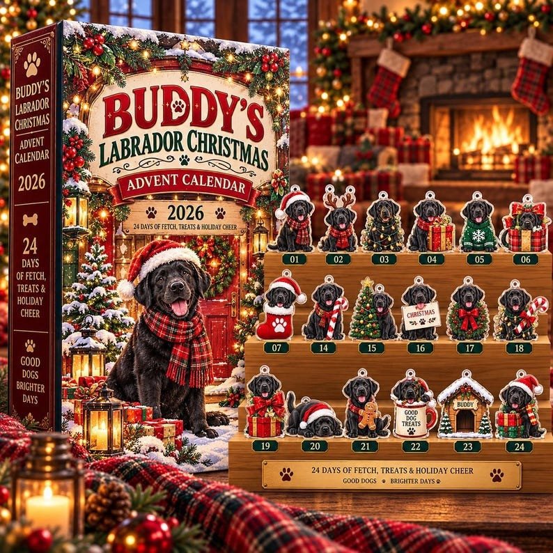 Personalized Labrador Christmas Advent Calendar 2026 Gifts For Dog Lovers, 3D Acrylic Collectibles