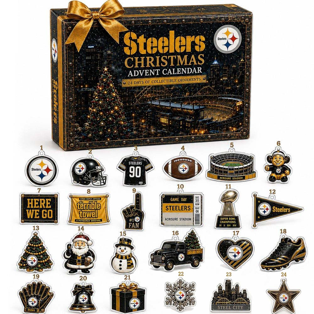 Pittsburgh Steelers Advent Calendar 2026 24 Days Christmas Countdown Gift For Football Fans, 3D Acrylic Collectibles