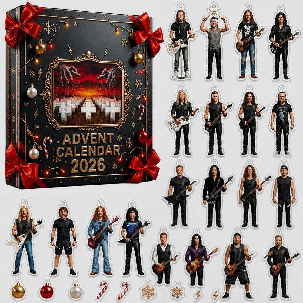 Heavy Metal Rock Band Metallica Advent Calendar 2026 24 Days Christmas Countdown Gift, 3D Acrylic Collectibles