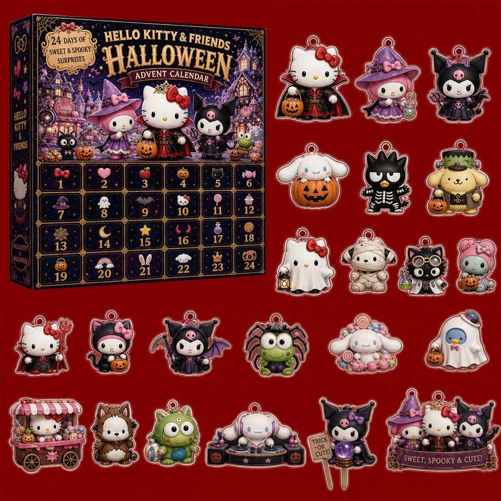 Hello Kitty And Friends Halloween Advent Calendar 2026 24 Days Christmas Countdown Gift, 3D Acrylic Collectibles