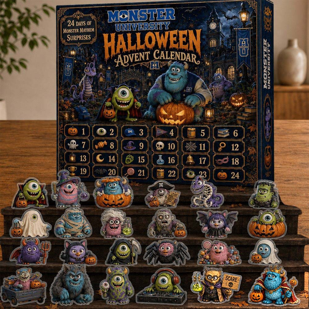 Monsters University Halloween Advent Calendar 24 Days Christmas Countdown Gift For Halloween, 3D Acrylic Collectibles