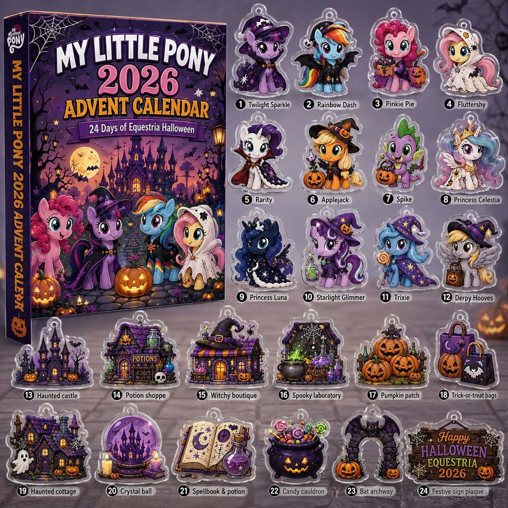 My Little Pony 2026 Halloween Advent Calendar 24 Days Halloween Countdown Gift For Daughter, 3D Acrylic Collectibles