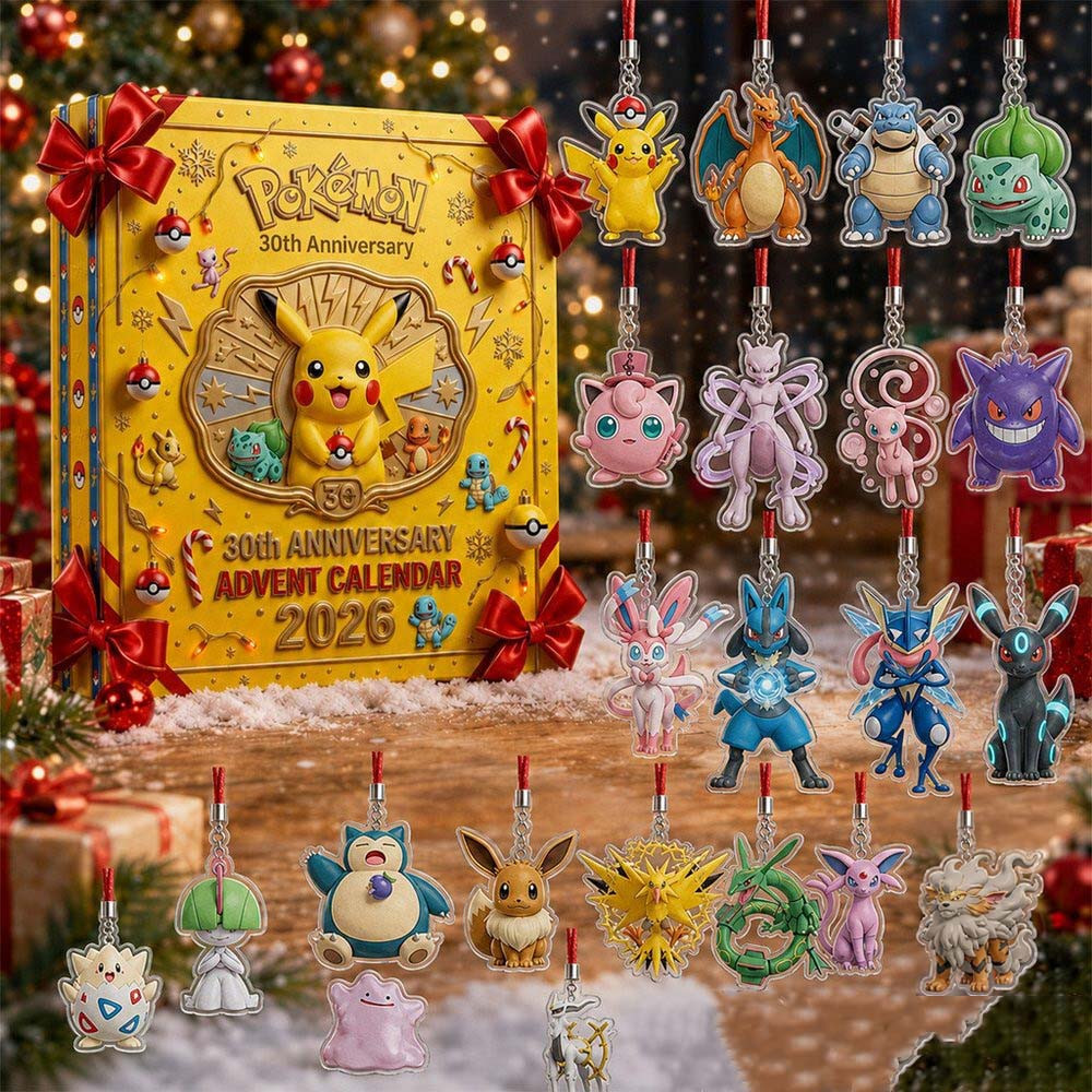 Pokemon 30Th Anniversary Advent Calendar 2026 24 Days Christmas Countdown Gift For Pokemon Fans, 3D Acrylic Collectibles