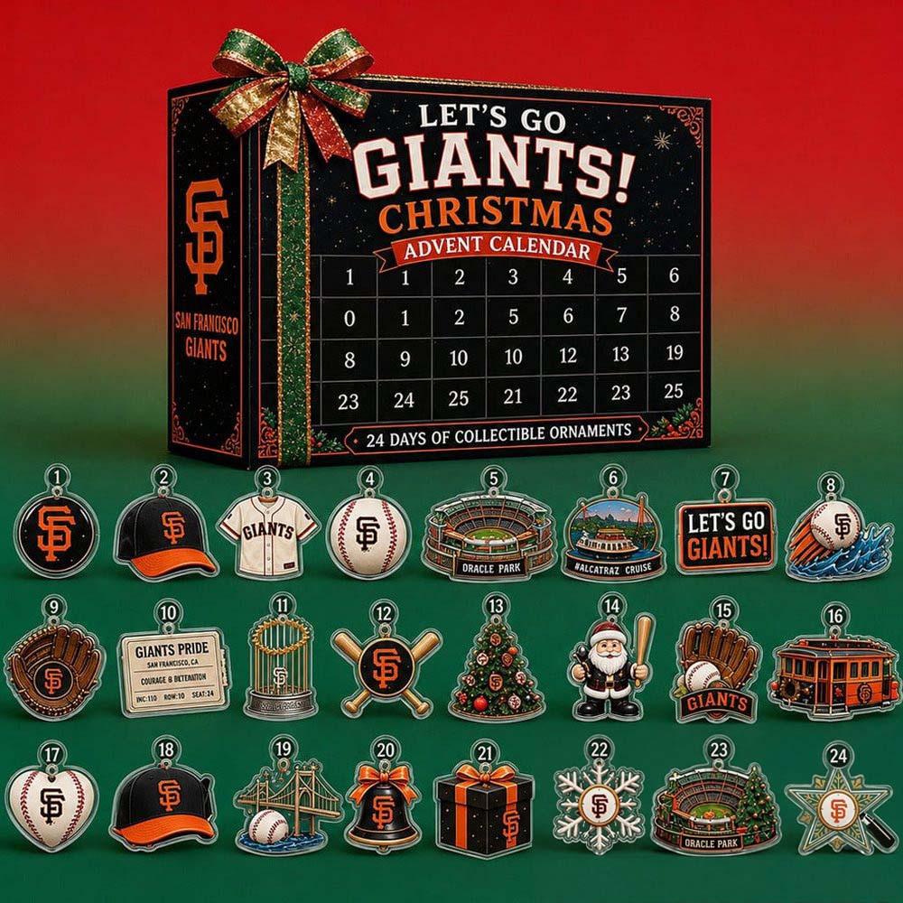 San Francisco Giants Advent Calendar 2026 24 Acrylic Ornaments Christmas Gift For Baseball Fan, 3D Acrylic Collectibles