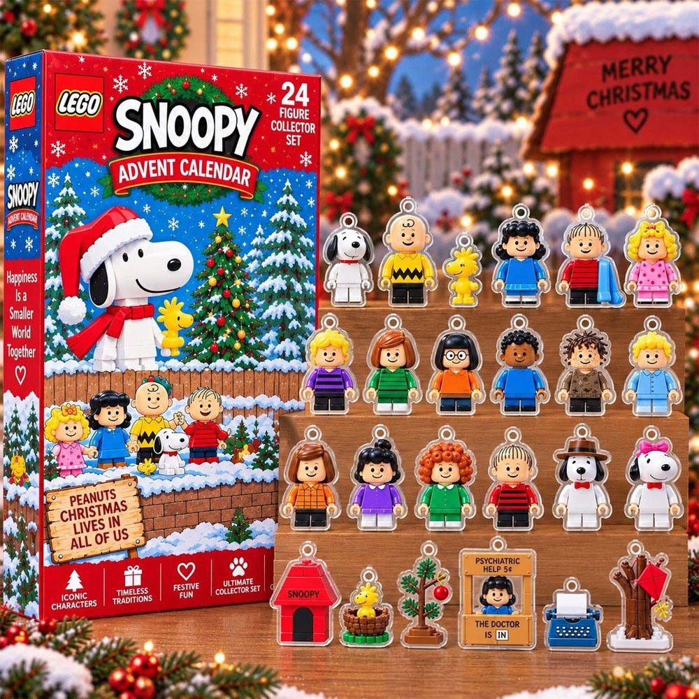 Snoopy Peanuts Christmas Advent Calendar 2026 24 Acrylic Ornaments Christmas Countdown Gift Ideas, 3D Acrylic Collectibles