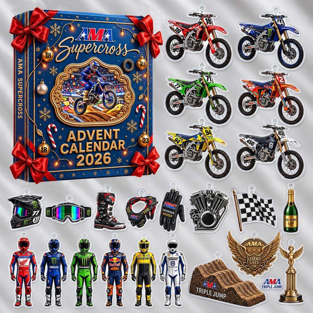 Supercross Advent Calendar 2026 24 Days Christmas Countdown Gift For Son, 3D Acrylic Collectibles