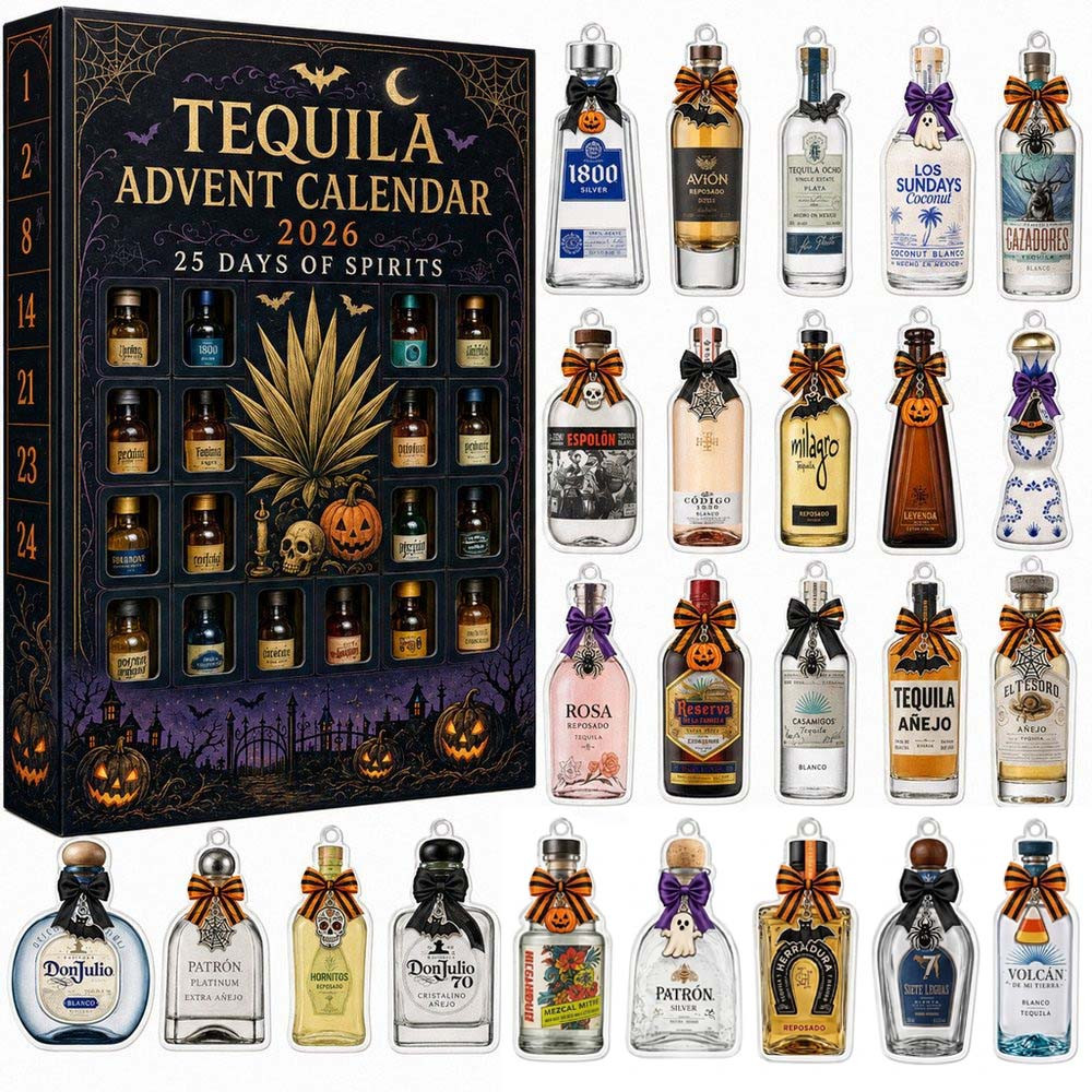 Tequila Halloween Advent Calendar 2026 24 Days Halloween Countdown Gift Ideas, 3D Acrylic Collectibles