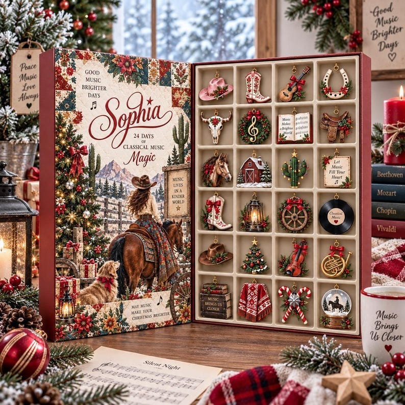 Personalized Music Magic Advent Calendar 2026 24 Days Christmas Gifts For Music Lovers, 3D Acrylic Collectibles