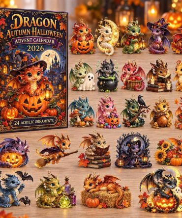 Autumn Halloween Dragon Advent Calendar 2026 24 Ornaments Christmas Gift For Men, 3D Acrylic Collectibles