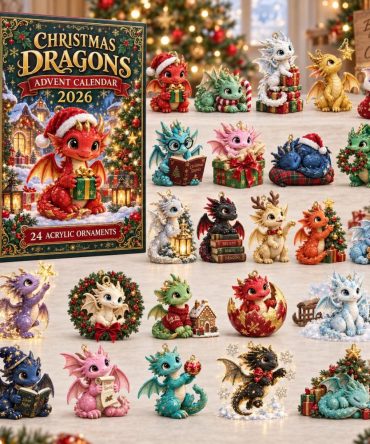 Christmas Dragons Advent Calendar 2026 24 Ornaments Countdown Christmas Gifts For Boys, 3D Acrylic Collectibles