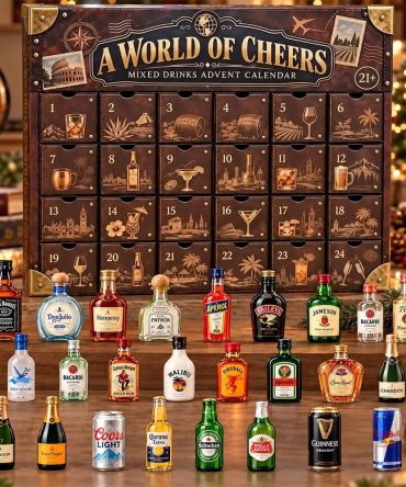 A World Of Cheers Mixed Drinks Advent Calendar 2026 Christmas Countdown Gift, 3D Acrylic Collectibles