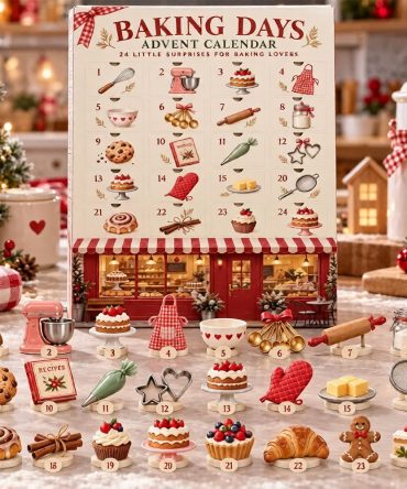 Baking Days Advent Calendar 2026 Christmas 24 Surprises Holiday Countdown Gift Ideas, 3D Acrylic Collectibles
