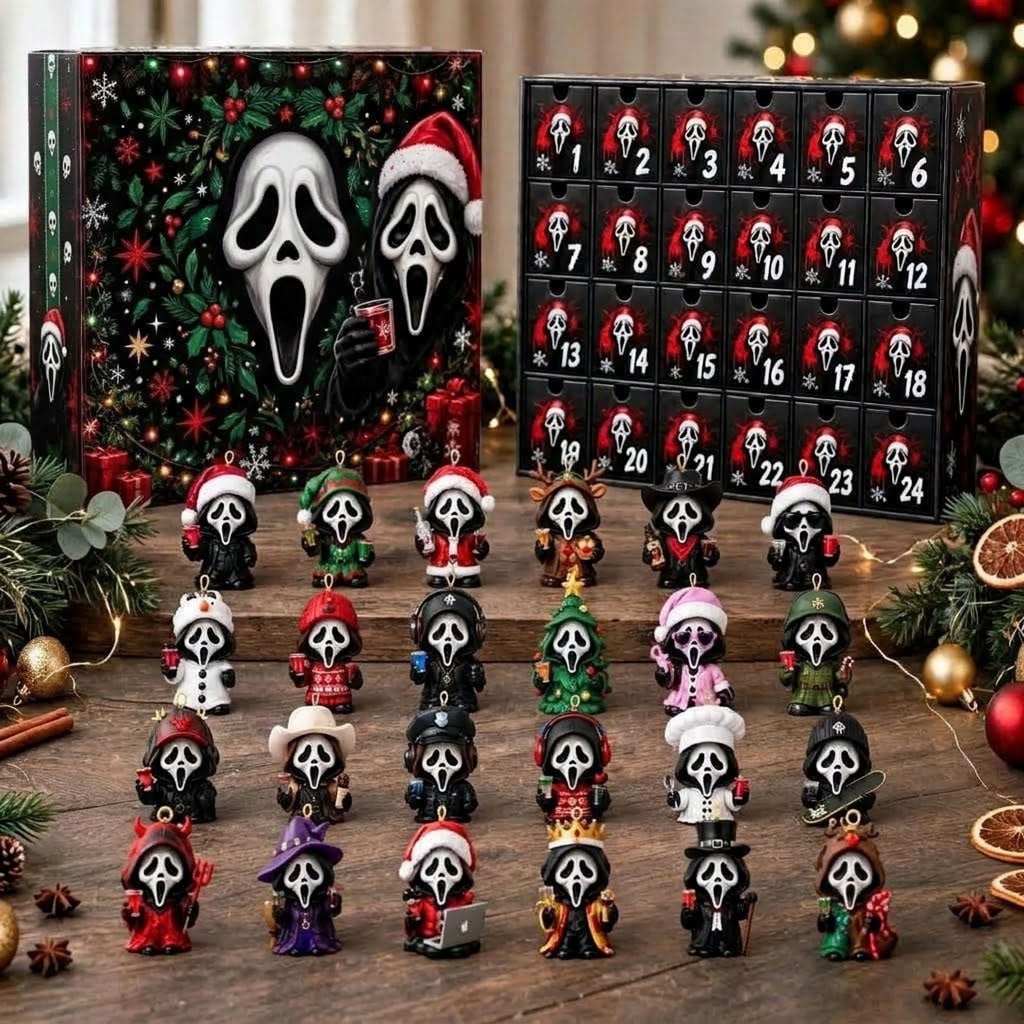 Ghostface Advent Calendar 24 Days Of Spooky Surprises Collectible Christmas Tree Ornaments