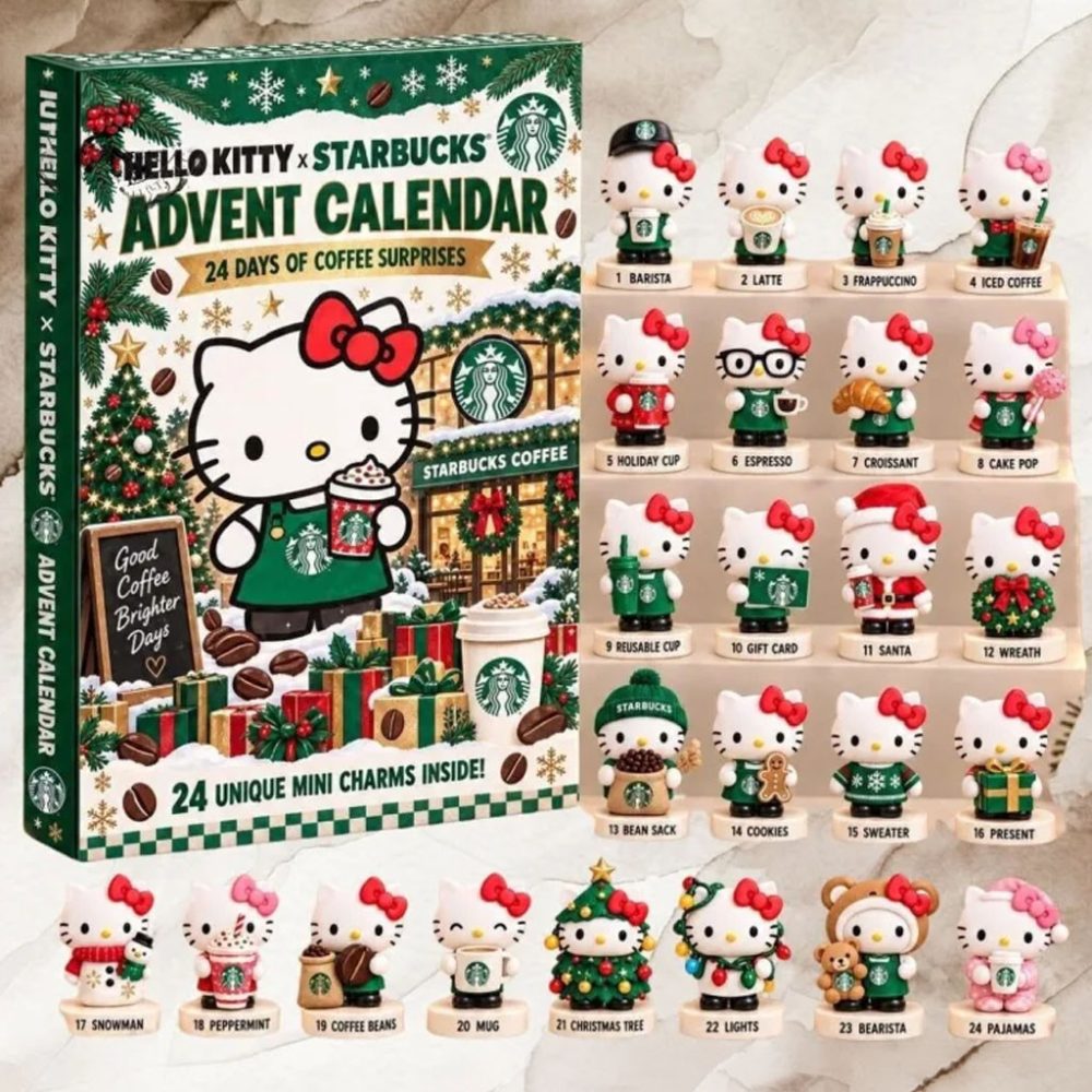 Hello Kitty X Starbucks Advent Calendar 2026 24 Days Of Coffee Surprises Christmas Tree Ornaments